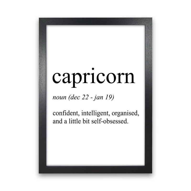 Capricorn Definition Art Print by Pixy Paper Black Grain