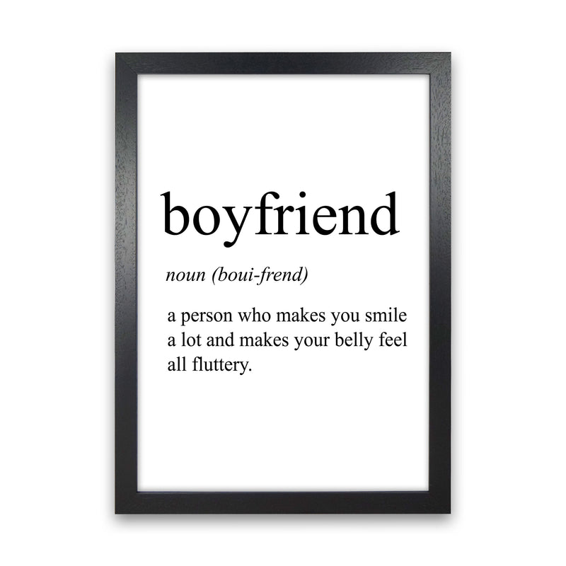 Boyfriend Definition Art Print by Pixy Paper Black Grain