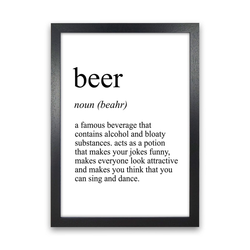 Beer Definition Art Print by Pixy Paper Black Grain