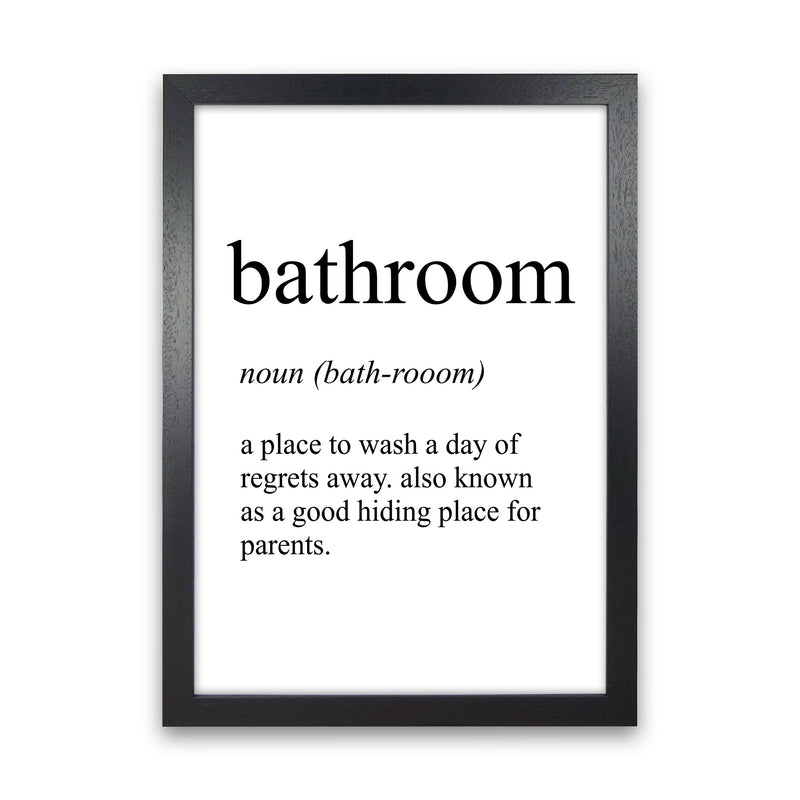 Bathroom Definition Art Print by Pixy Paper Black Grain