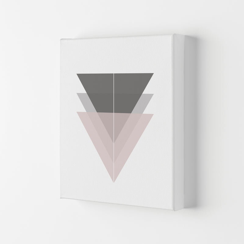 Black, Grey and Pink Abstract Triangles Modern Print Canvas