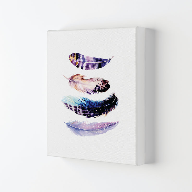 Purple Bird Feathers Abstract Modern Print Canvas