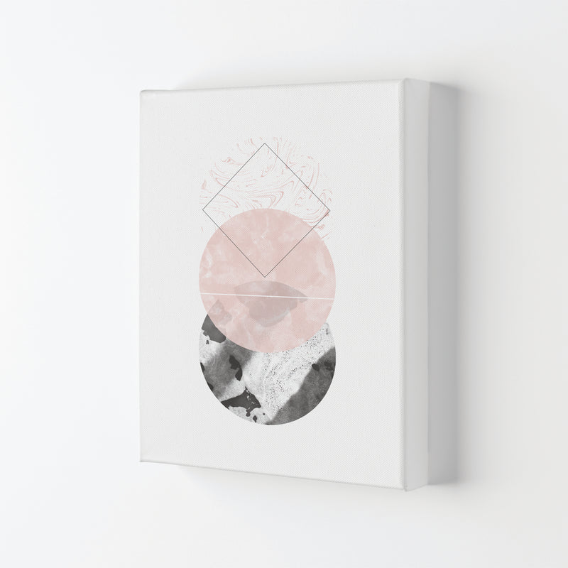 Black And Pink Marble Abstract Circles Modern Print Canvas