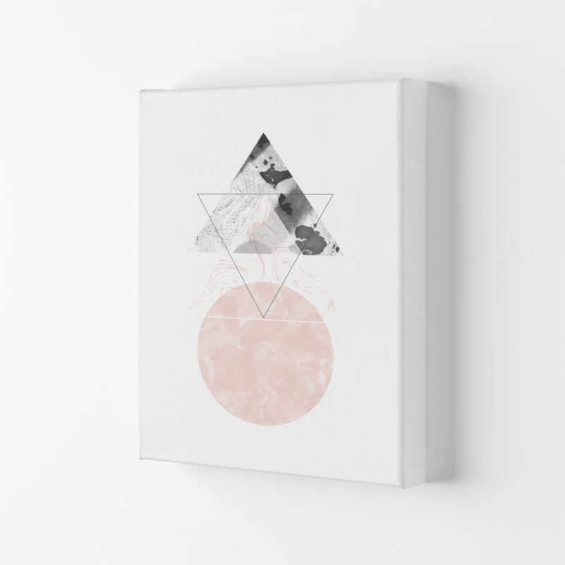 Black And Pink Marble Abstract Triangle And Circle Modern Print Canvas