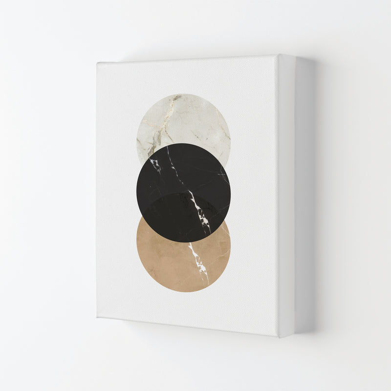 Gold, Beige And Black Marble Abstract Circles Modern Print Canvas