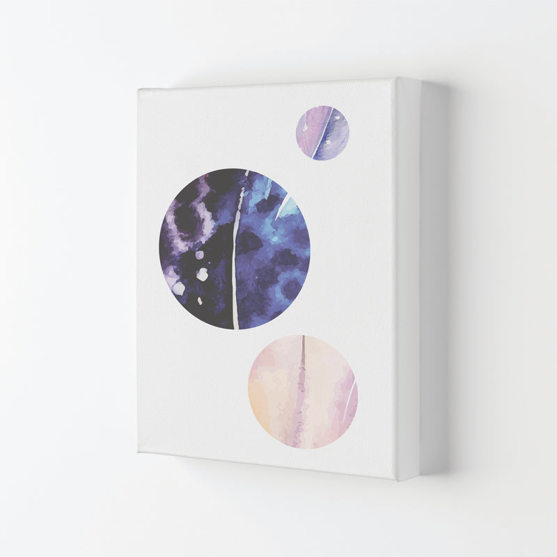 Pink And Purple Watercolour Planets Abstract Modern Print Canvas