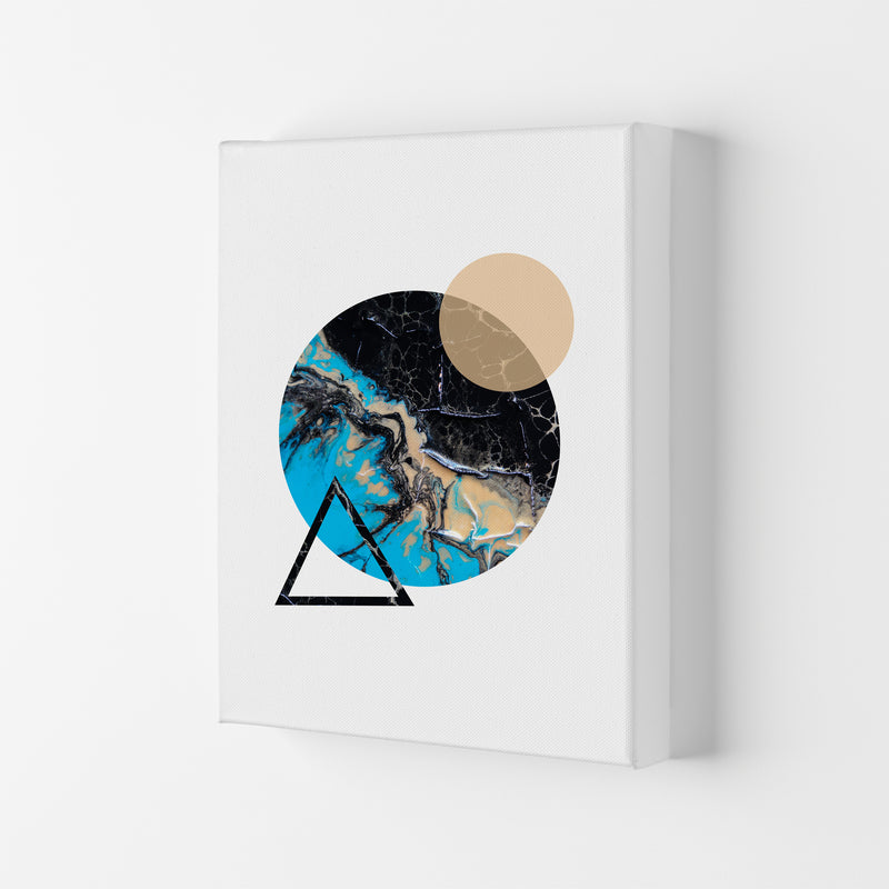 Blue Sand Abstract Circles Modern Print Canvas