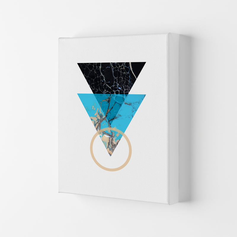 Blue Sand Abstract Triangles Modern Print Canvas