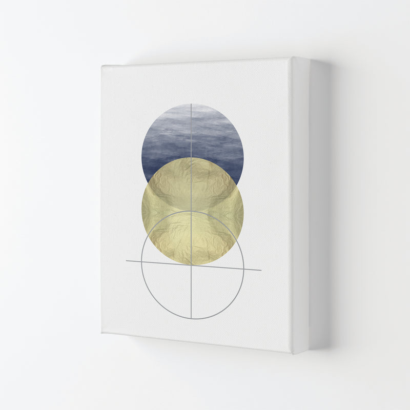 Navy And Gold Abstract Circles Modern Print Canvas