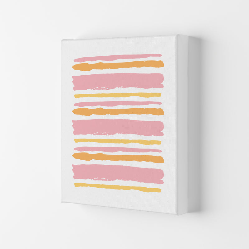 Pink Contrast Abstract Stripes Modern Print Canvas