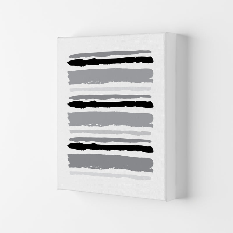 Black Contrast Abstract Stripes Modern Print Canvas