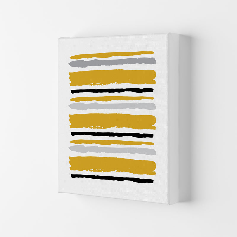Mustard Contrast Abstract Stripes Modern Print Canvas