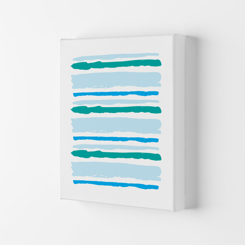 Blue Contrast Abstract Stripes Modern Print Canvas