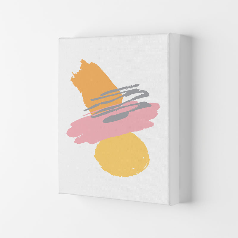 Pink And Orange Abstract Paint Shapes Modern Print Canvas