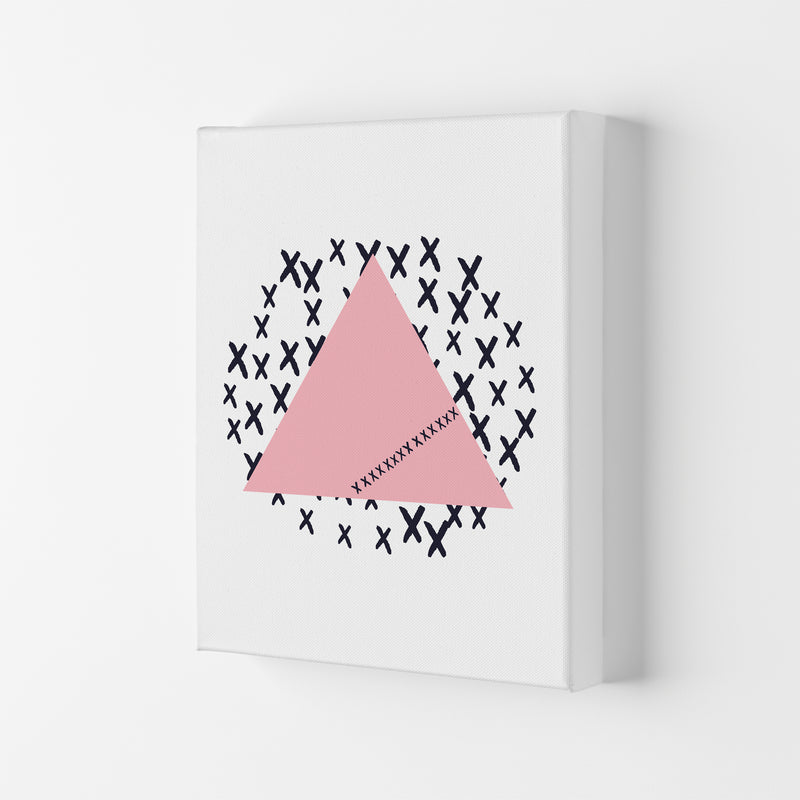 Pink Triangle With Crosses Abstract Modern Print Canvas