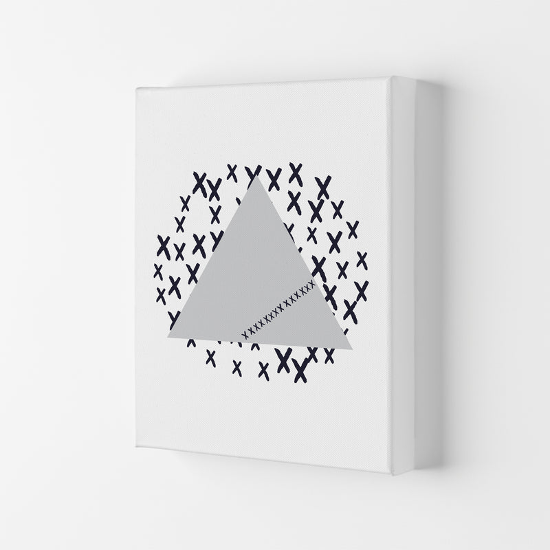 Grey Triangle With Crosses Abstract Modern Print Canvas
