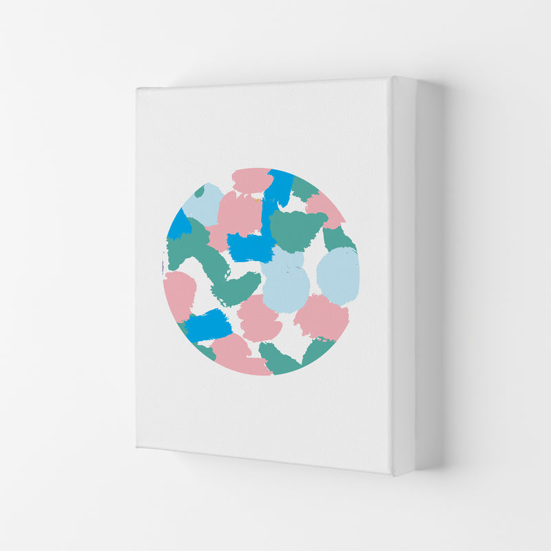 Pink And Green Paint Splodge Circle Abstract Modern Print Canvas