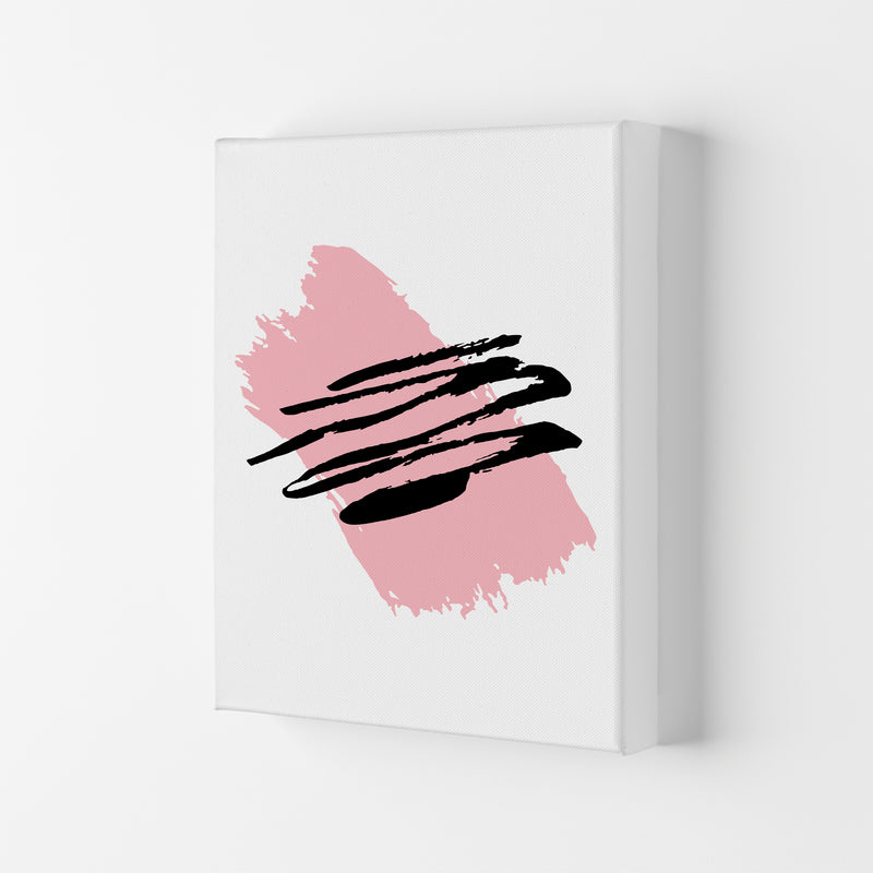 Pink Jaggered Paint Brush Abstract Modern Print Canvas