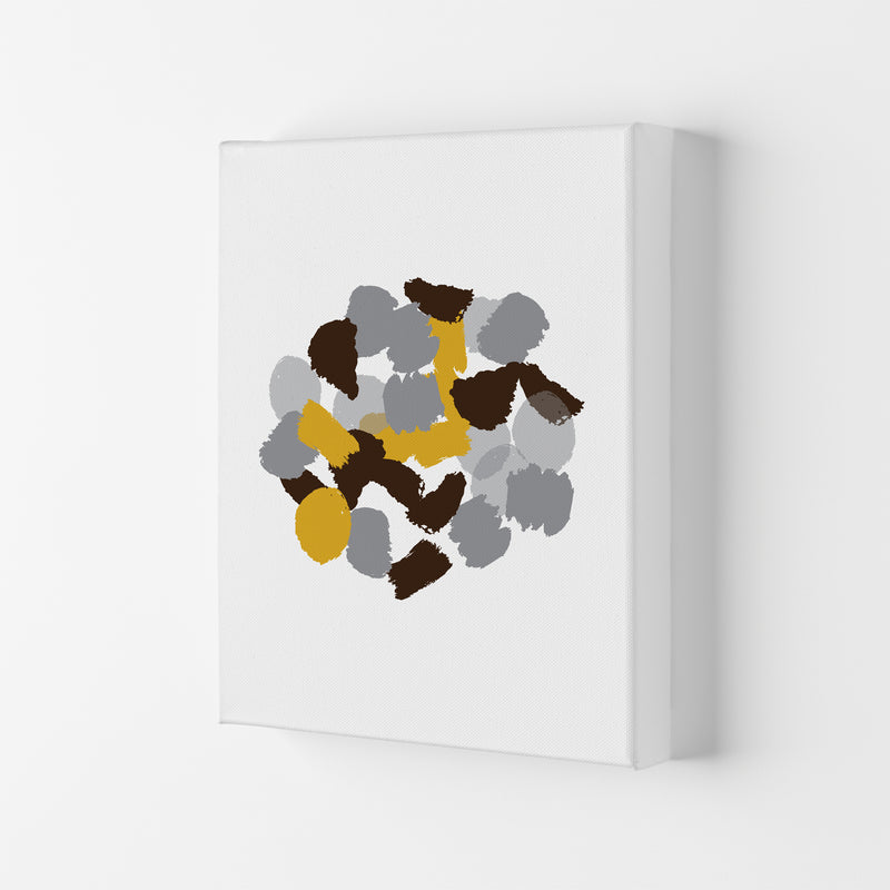Mustard Abstract Paint Splodge Modern Print Canvas