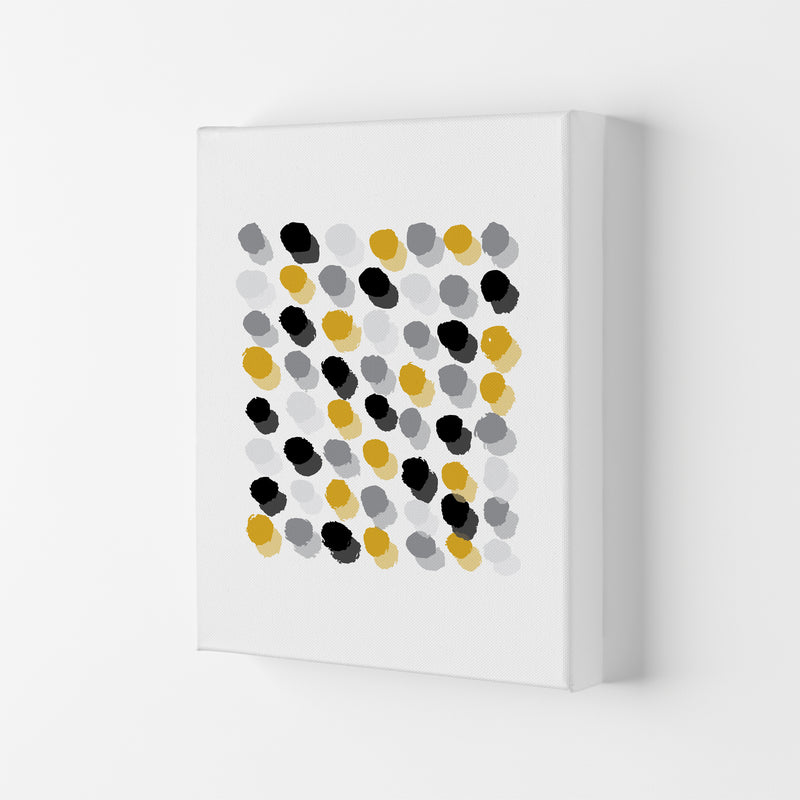 Mustard Polka Dots Abstract Modern Print Canvas
