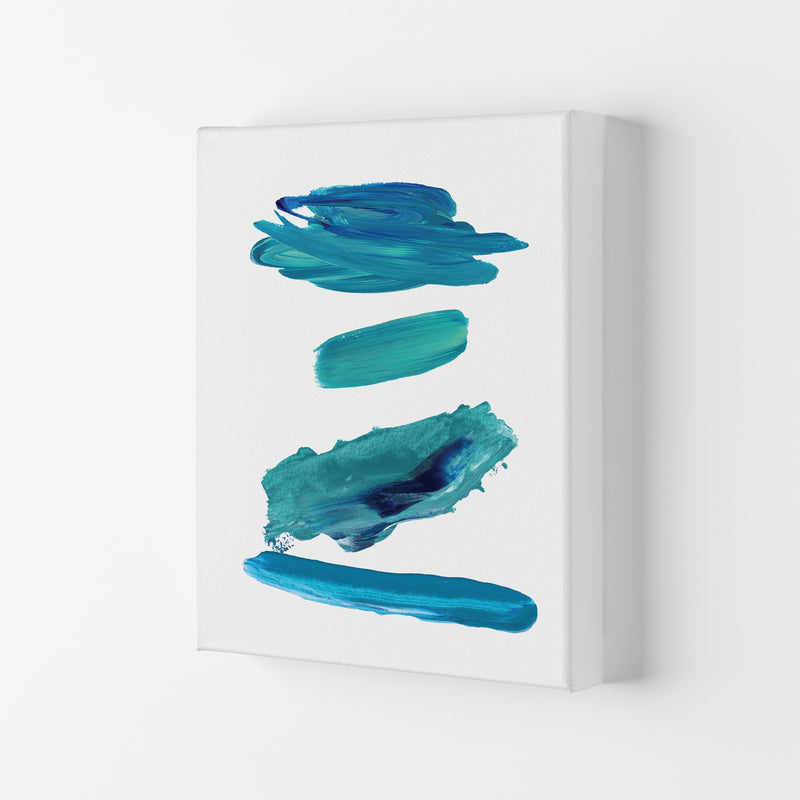 Turquoise Abstract Paint Strokes Modern Print Canvas