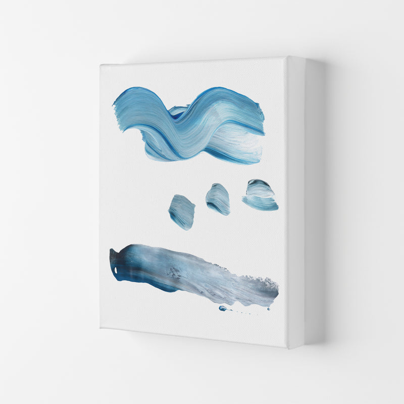 Light Blue Abstract Paint Strokes Modern Print Canvas