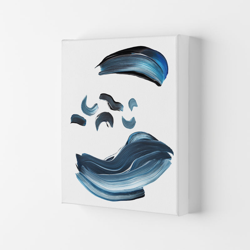 Dark Blue And Grey Abstract Paint Strokes Modern Print Canvas