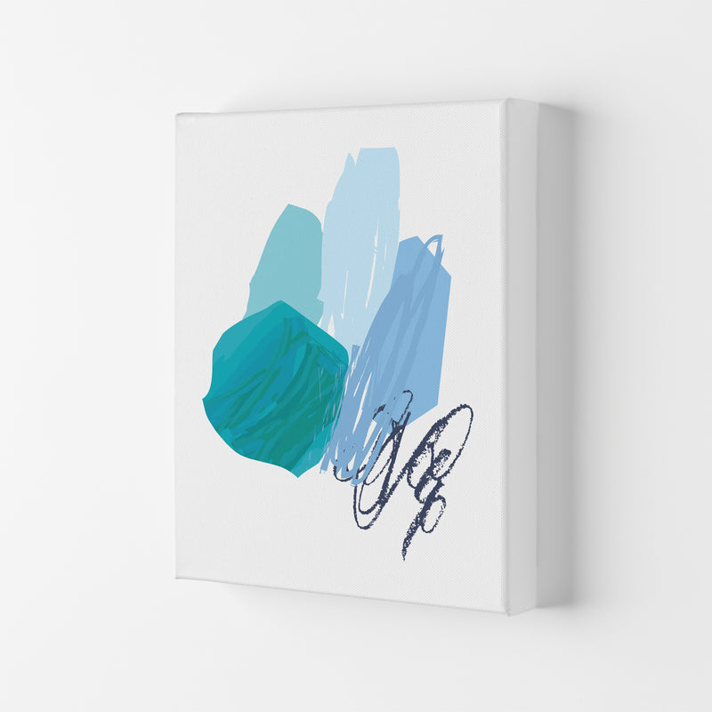 Blue Abstract Palette Drawings Modern Print Canvas