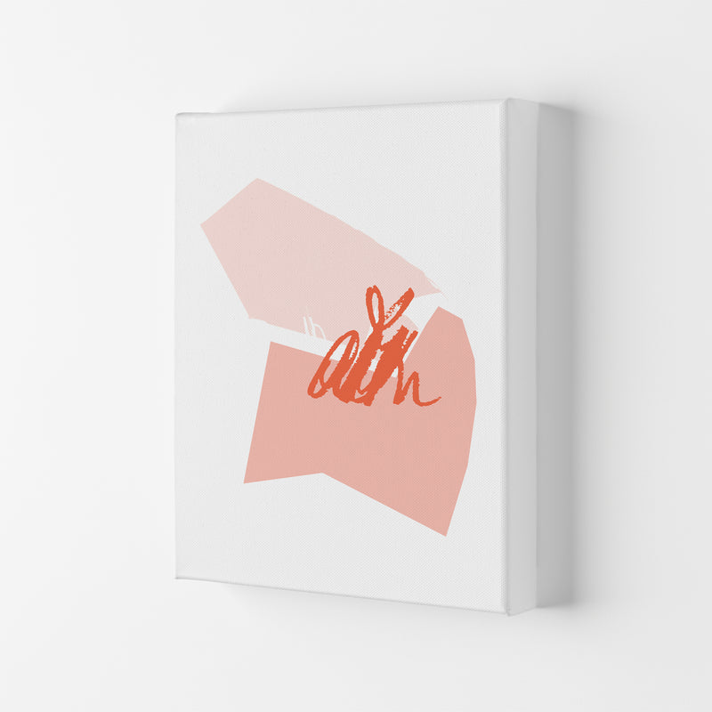 Pink And Coral Abstract Shapes Modern Print Canvas