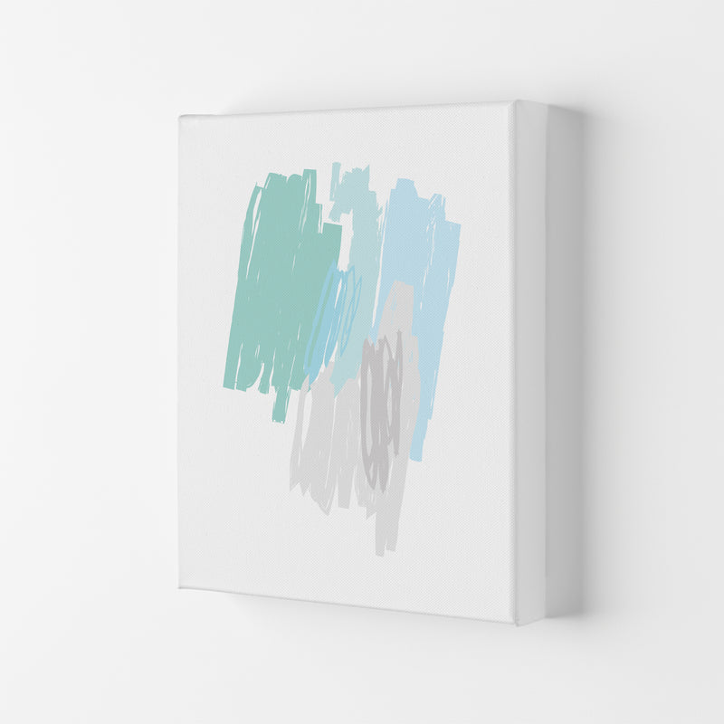 Mint Scribbles Abstract Drawings Modern Print Canvas