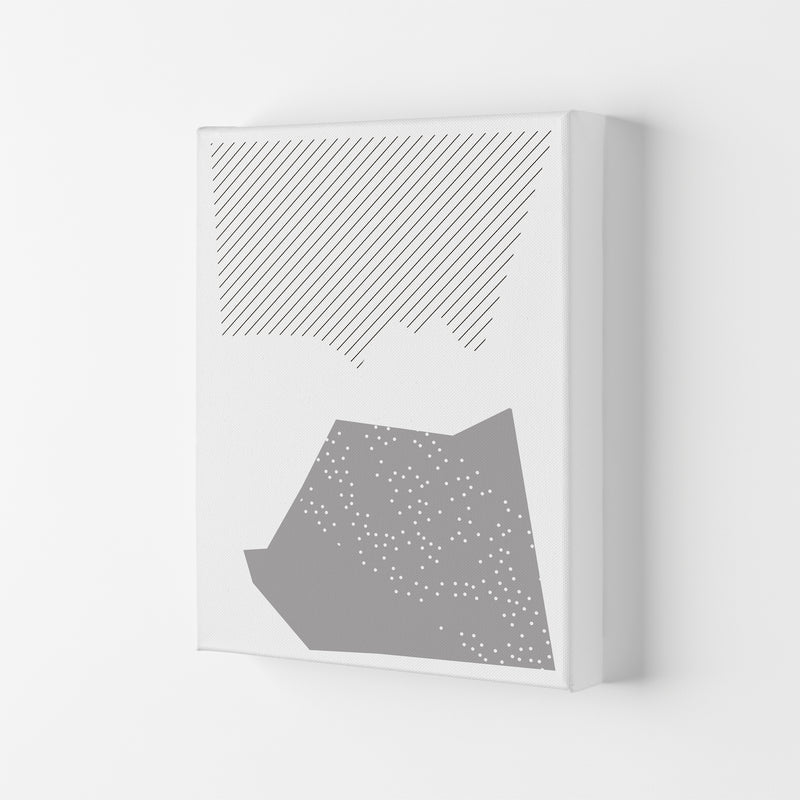 Grey Top And Bottom Abstract Modern Print Canvas