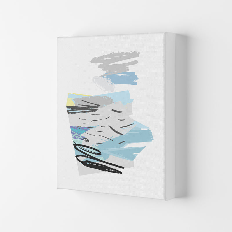 Blue And Grey Abstract Drawings Modern Print Canvas