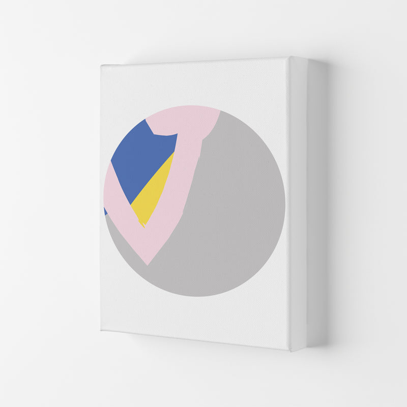 Grey, Pink And Navy Abstract Circle Modern Print Canvas