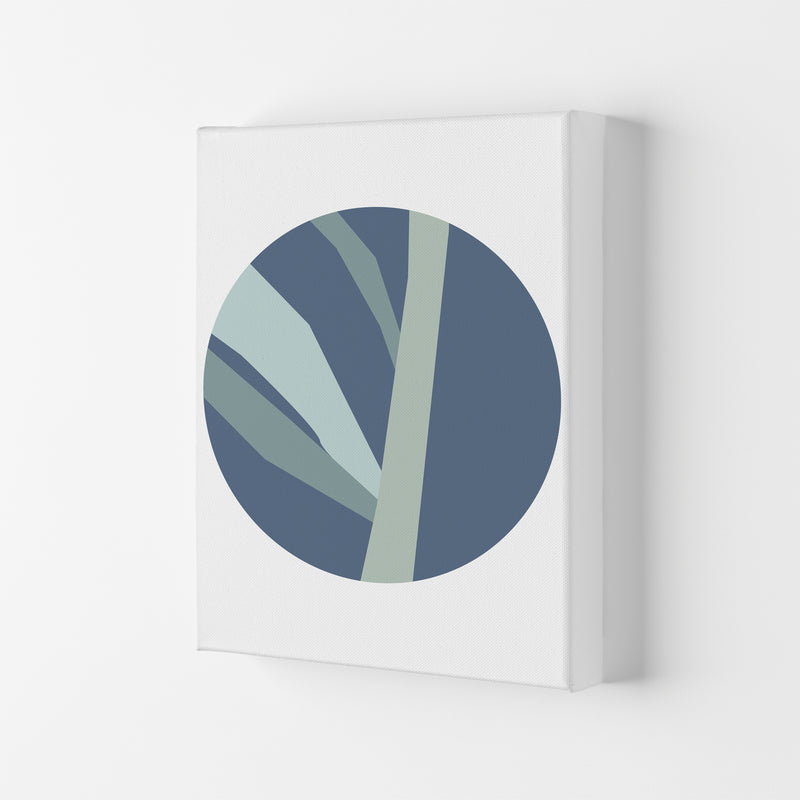 Navy Abstract Circle With Branches Modern Print Canvas