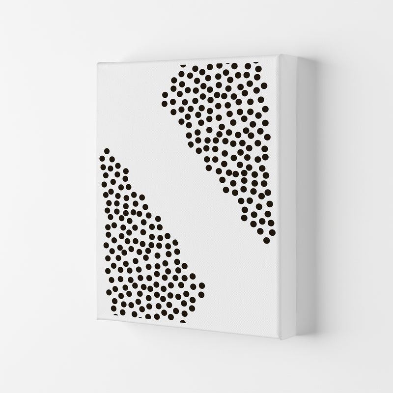 Black Corner Polka Dots Abstract Modern Print Canvas