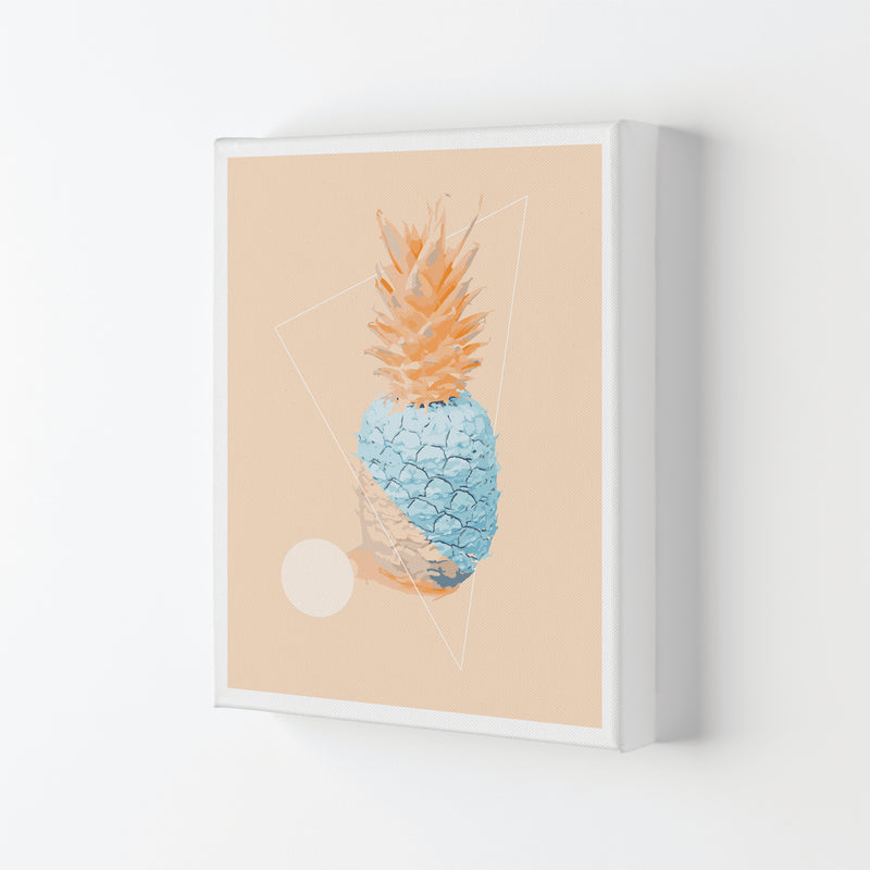 Blue And Pink Pineapple Modern Print, Framed Kitchen Wall Art Canvas