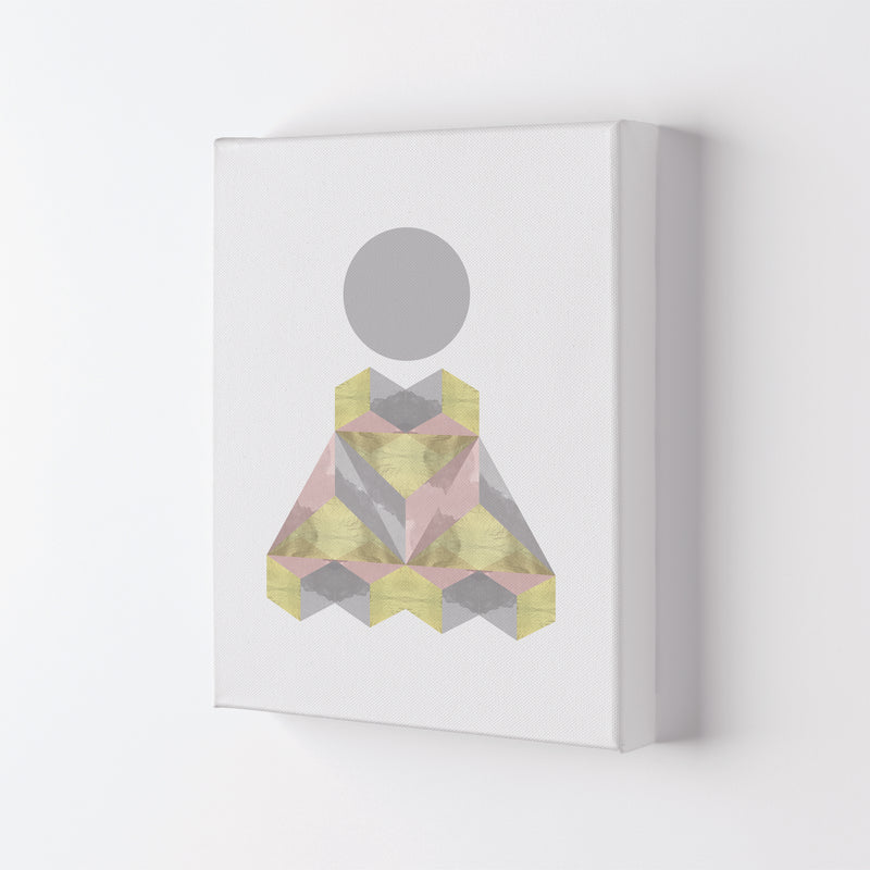 Gold, Pink And Grey Abstract Shapes Modern Print Canvas