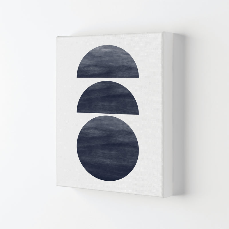 Abstract Navy Circles Modern Print Canvas