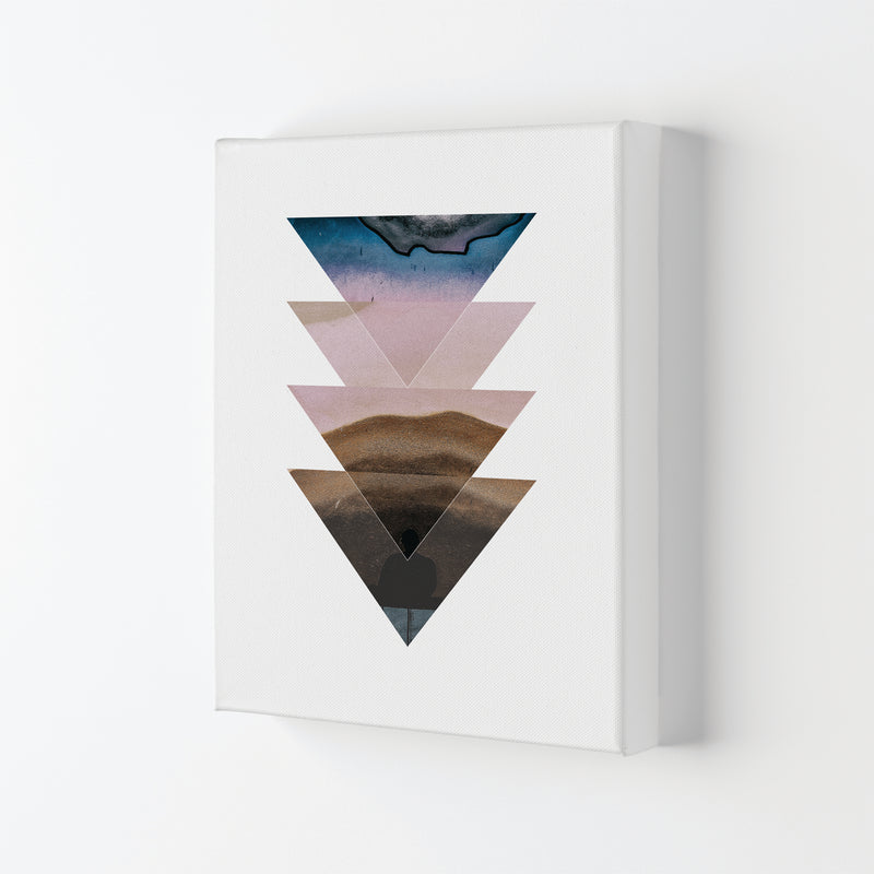 Pastel And Sand Abstract Triangles Modern Print Canvas