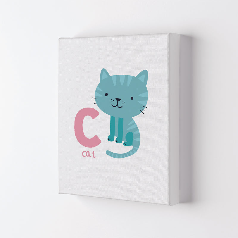 Alphabet Animals, C Is For Cat Framed Nursey Wall Art Print Canvas