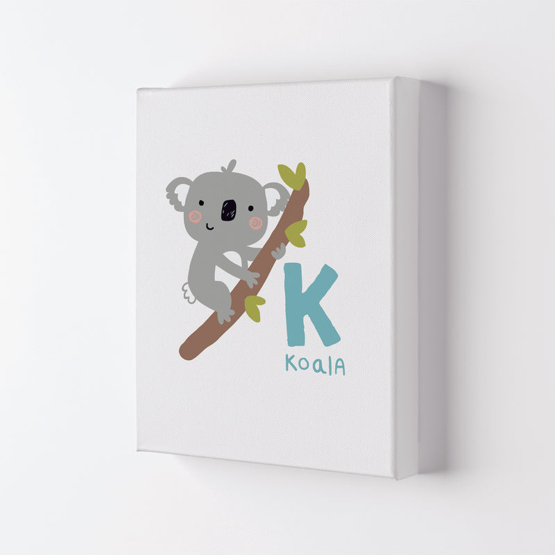 Alphabet Animals, K Is For Koala Framed Nursey Wall Art Print Canvas
