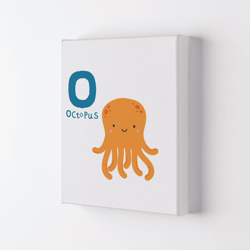 Alphabet Animals, O Is For Octopus Framed Nursey Wall Art Print Canvas