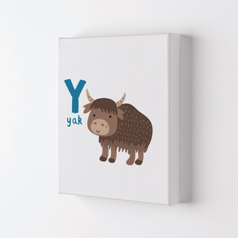 Alphabet Animals, Y Is For Yak Framed Nursey Wall Art Print Canvas