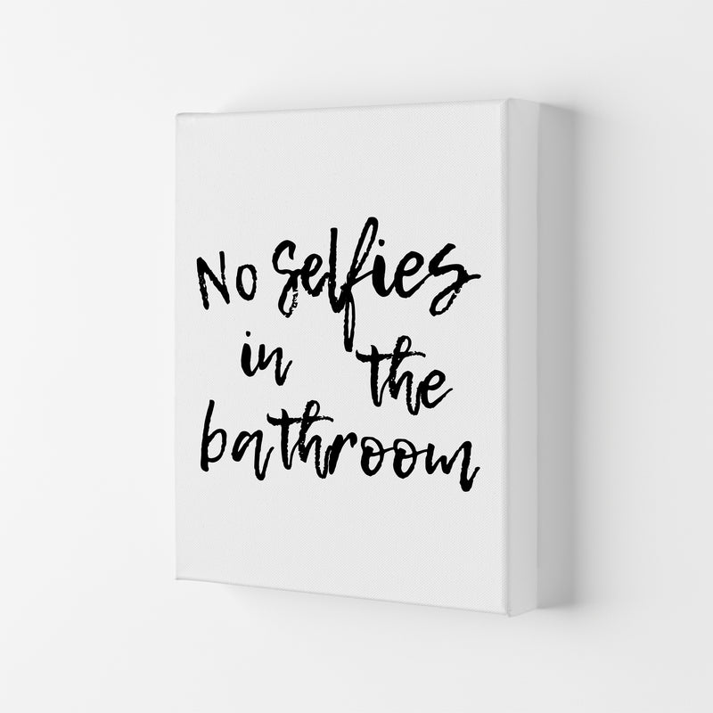 No Selfies, Bathroom Modern Print, Framed Bathroom Wall Art Canvas
