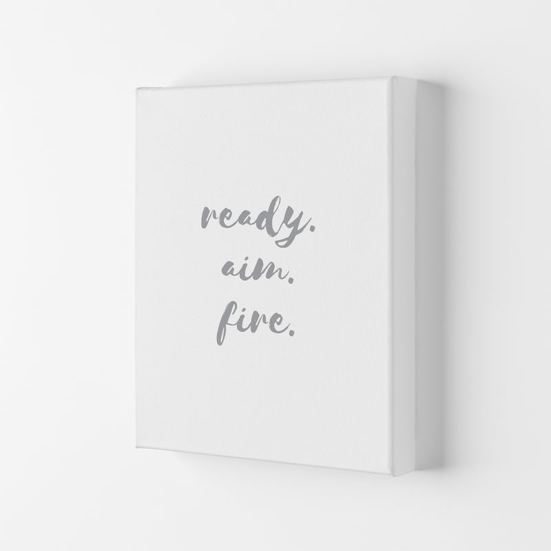 Ready Aim Fire Grey, Bathroom Modern Print, Framed Bathroom Wall Art Canvas