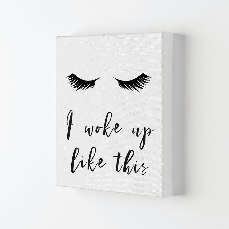I Woke Up Like This Lashes Framed Typography Wall Art Print Canvas