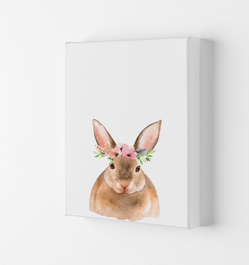 Forest Friends, Floral Cute Bunny Modern Print Animal Art Print Canvas
