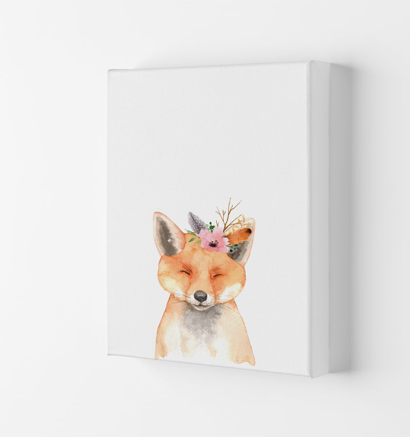 Forest Friends, Floral Cute Fox Modern Print Animal Art Print Canvas