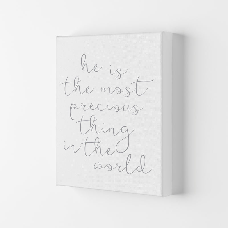 He Is The Most Precious Thing In The World Grey Framed Typography Wall Art Print Canvas