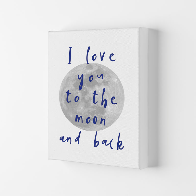 I Love You To The Moon And Back Navy Framed Typography Wall Art Print Canvas